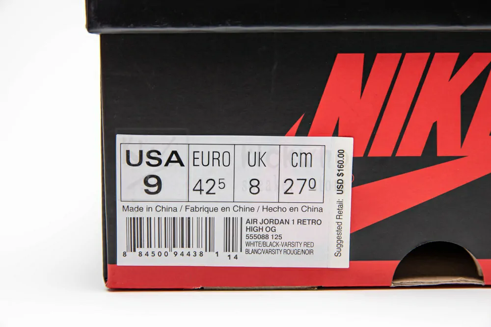 air jordan 1 og retro high black toe  555088 125